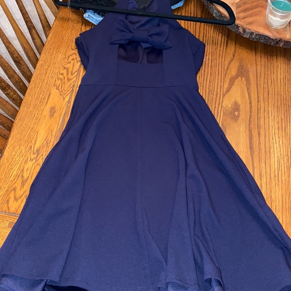 Navy blue skater dress (formal) - Picture 2 of 2